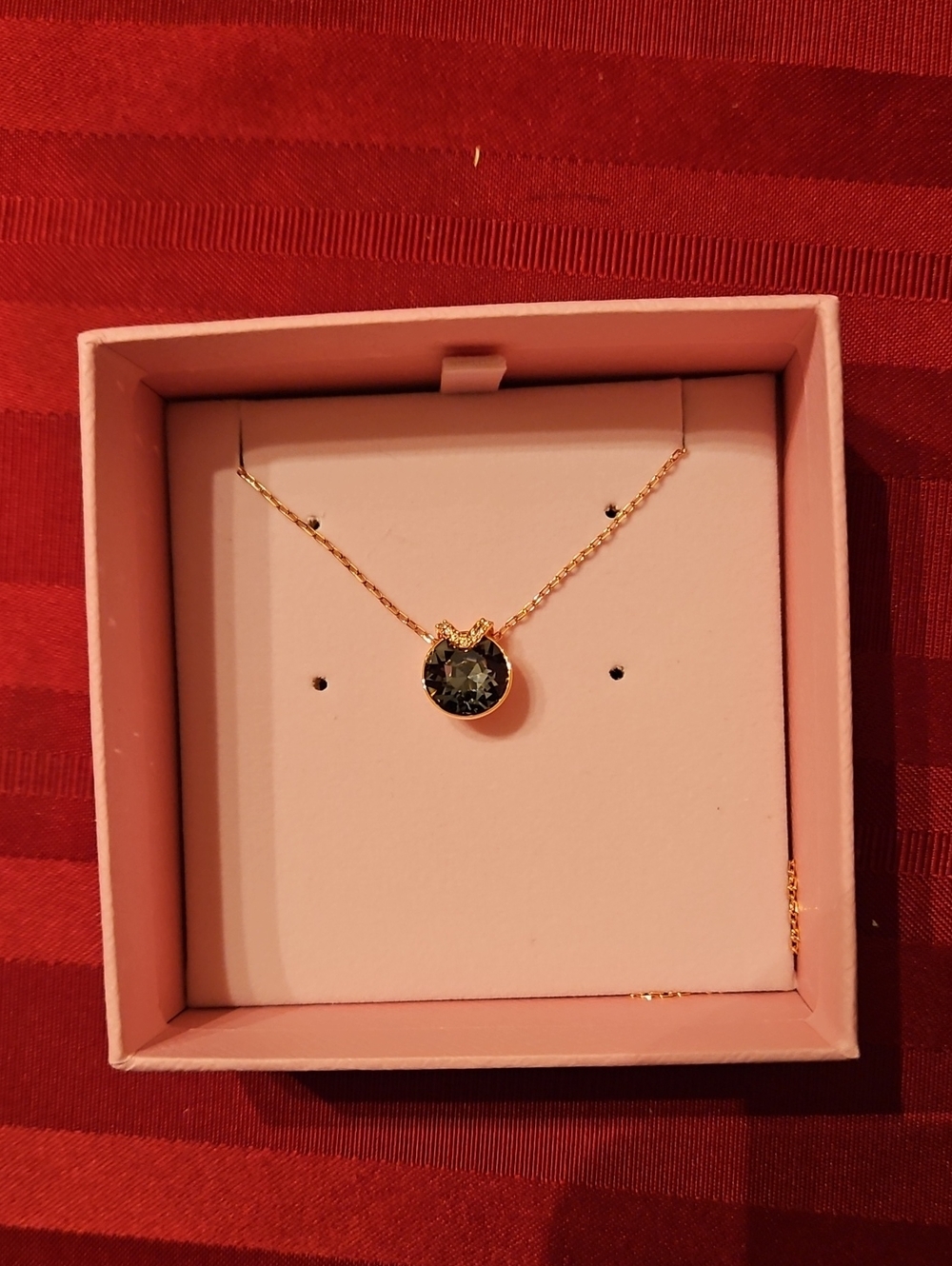 Gold Chain Necklace with Dark  Pendant